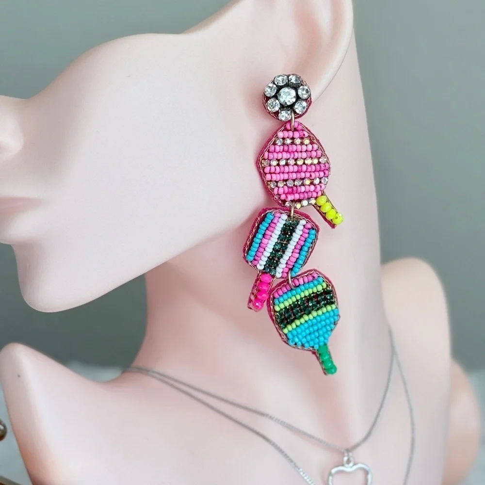 ⚜️ Colorful Beaded Drop Earrings